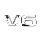 Car Metal Body Decorative Sticker, V6 Shape