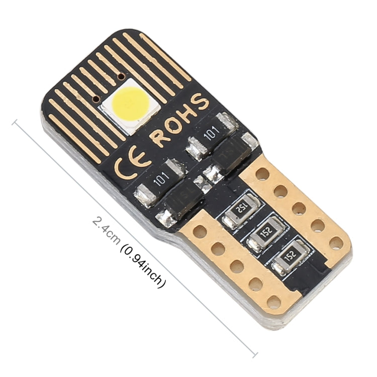 2 PCS T10 / W5W / 168 / 194 DC12V / 1.3W / 6000K / 110LM 2LEDs SMD-3030 Car Clearance Light, with Decoder