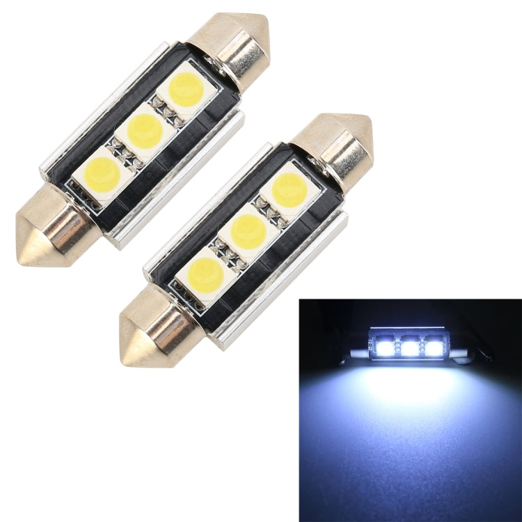 10 PCS 39mm DC12V / 1.7W / 7000K / 70LM 3LEDs SMD-5050 Car Reading Lamp, 39mm, 3LEDs SMD-5050