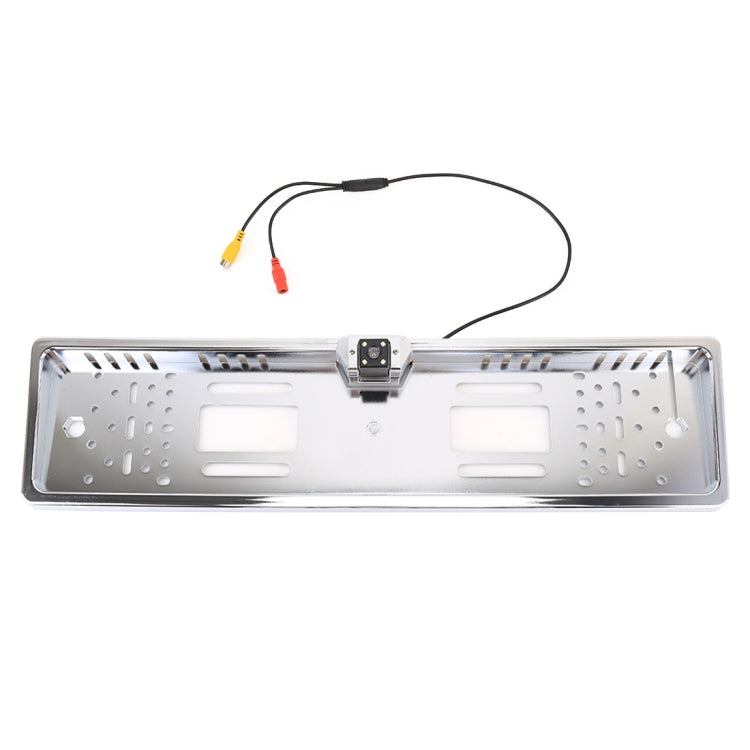 JX-9488 720x540 Effective Pixel NTSC 60HZ CMOS II Universal Waterproof Car Electroplated Silver Rear View Backup Camera with 2W 80LM 5000K White Light 4LED Lamp, DC 12V, Wire Length: 4m
