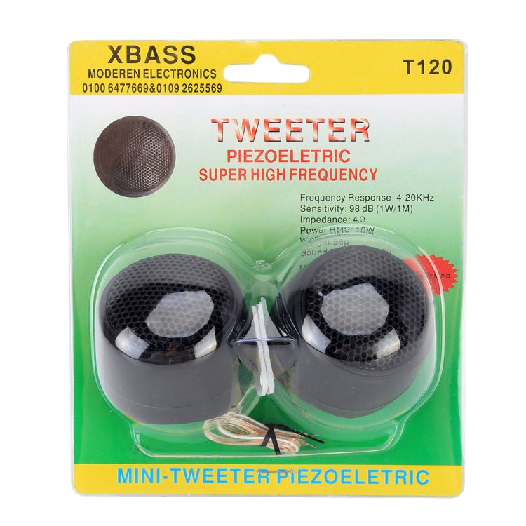 2 PCS T120 10W 98dB Car Dome Tweeter Audio Loudspeaker Treble Speaker