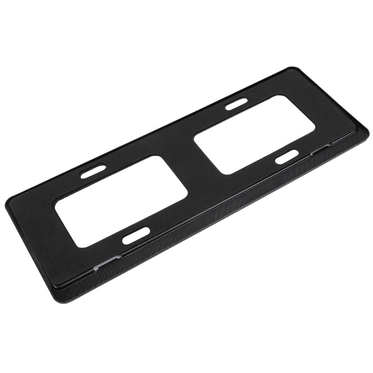 2 PCS Car License Plate Carbon Fiber Bracket Frame Holder Stand Mount(Black)