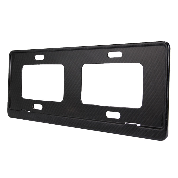 2 PCS Car License Plate Carbon Fiber Bracket Frame Holder Stand Mount(Black)