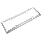 2 PCS Car License Plate Aerospace Aluminum Bracket Frame Holder Stand Mount(Silver)