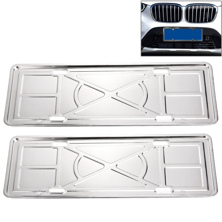 2 PCS Car License Plate Aluminium Alloy Bracket Frame Holder Stand Mount(Silver)