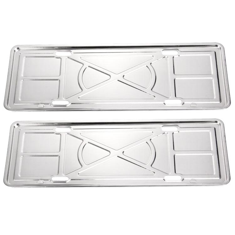 2 PCS Car License Plate Aluminium Alloy Bracket Frame Holder Stand Mount(Silver)