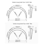 4 PCS Car Universal Fender Flares Wheel Eyebrow Black Not Painted Wheel Eyebrow