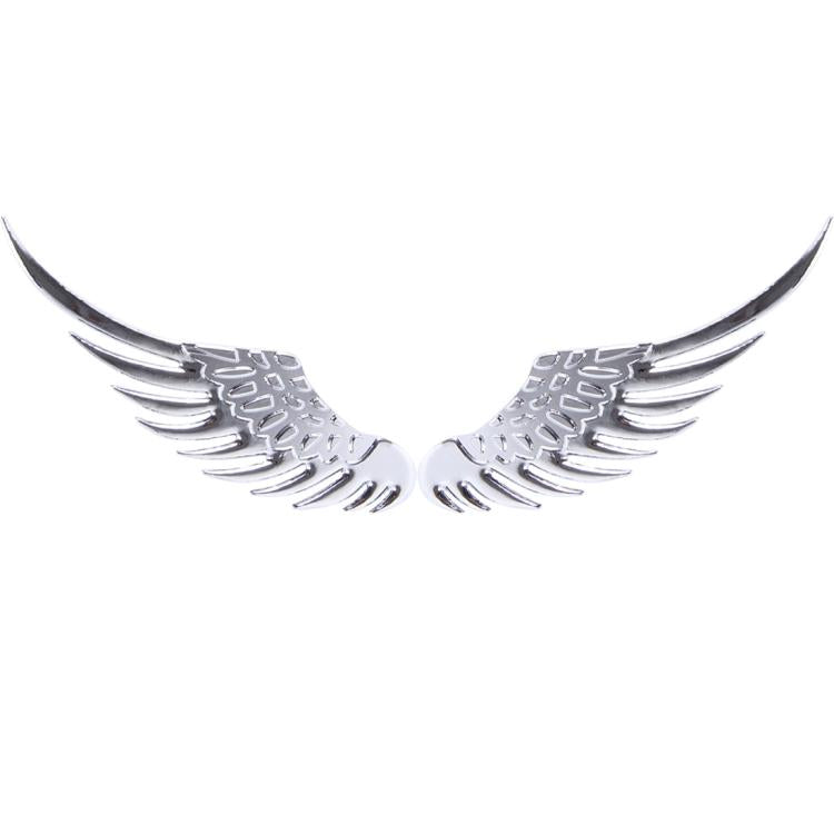 3D Angel Wing Metal Sticker Decal Auto Car Emblem Decal Decoration Color Silver