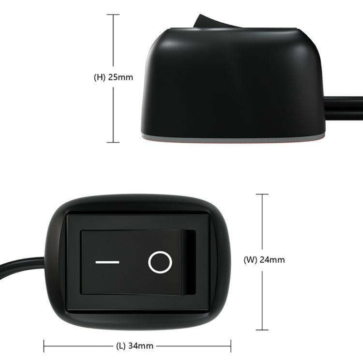0.5m Jtron Car DIY Switch Drop Button Switch off / on DC 12 V for Fog Lights, DRL, LED Strips