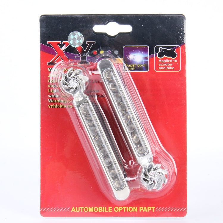 2 PCS 2W 8 Colorful LED Bulbs Wind Powered Decorative Car Lights
