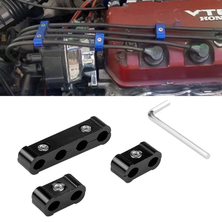 3 PCS Aluminum Engine Spark Plug Wire Separator Divider Organizer Clamp Kit