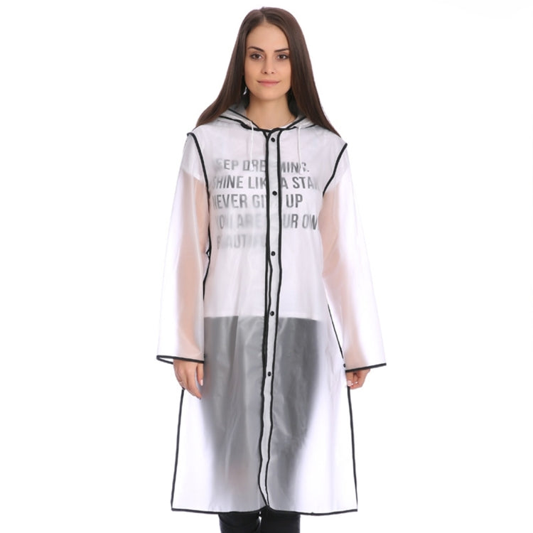 EVA Edging Conjoined Poncho Edge Design Transparent Hat Brim Rain Covers Waterproof Outdoor Raincoat, Suitable for 150-170cm Height, Size: L