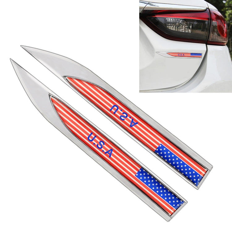 2 PCS USA Flag Pattern Car-Styling Sticker Random Decorative Sticker