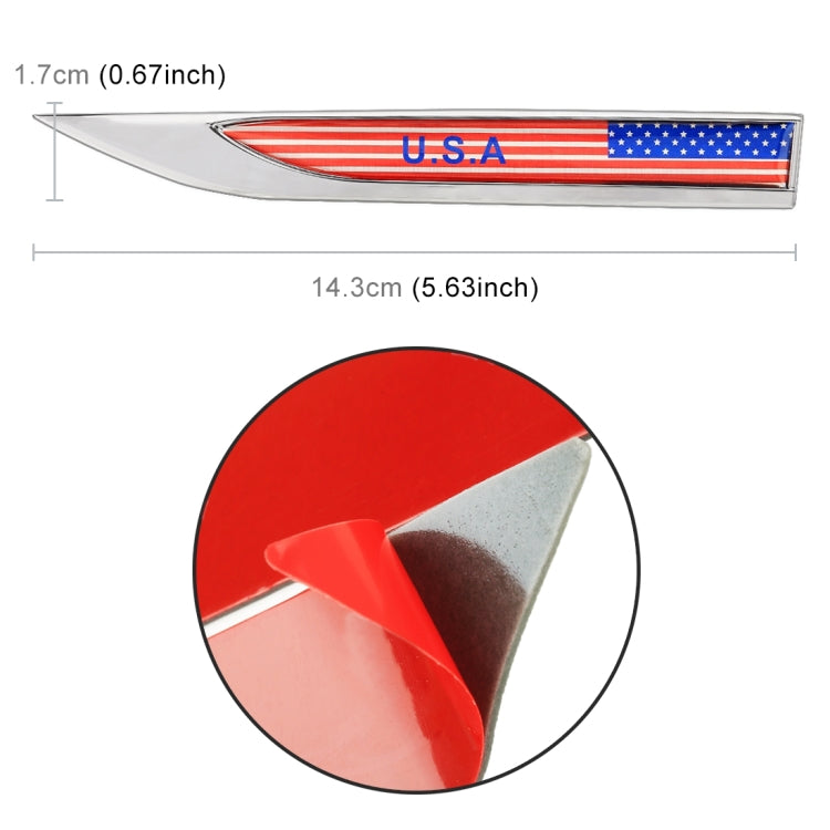 2 PCS USA Flag Pattern Car-Styling Sticker Random Decorative Sticker