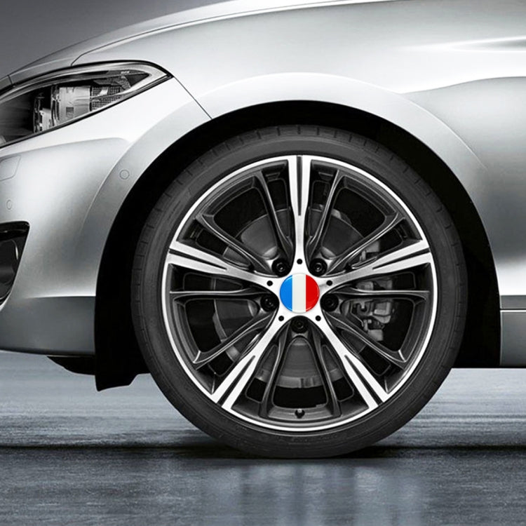 4 PCS Car-Styling France Flag Pattern Metal Wheel Hub Decorative Sticker, Diameter: 5.8cm