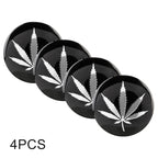 4 PCS Car-Styling Silver Leaves Pattern Metal Wheel Hub Decorative Sticker, Diameter: 5.8cm