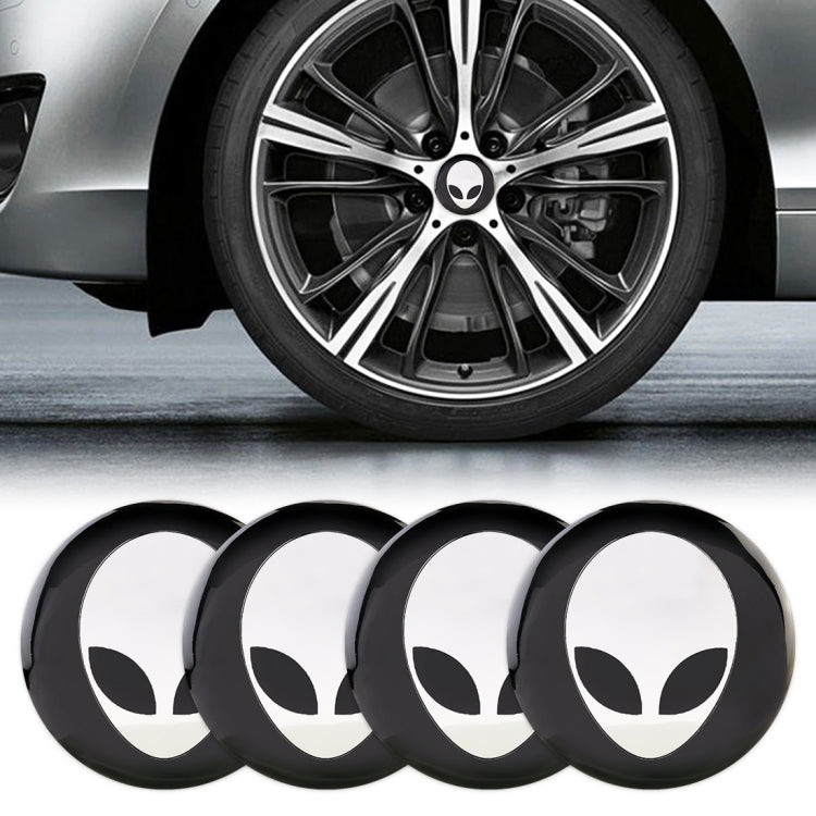4 PCS Car-Styling Alien Pattern Metal Wheel Hub Decorative Sticker, Diameter: 5.8cm