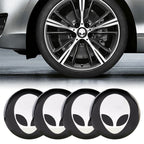 4 PCS Car-Styling Alien Pattern Metal Wheel Hub Decorative Sticker, Diameter: 5.8cm