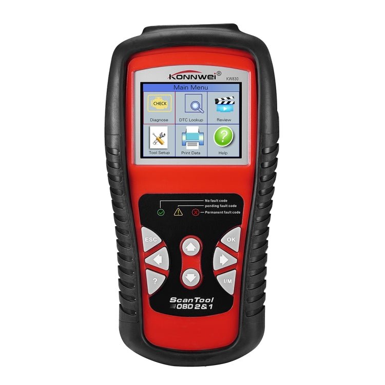 KONNWEI KW830 OBDII / CAN Car Auto Diagnostic Scan Tools Auto Scan Adapter Scan Tool Supports 8 Languages and 6 Protocols (Can Also Detect Battery and Voltage, Only Detect 12V Gasoline Car)