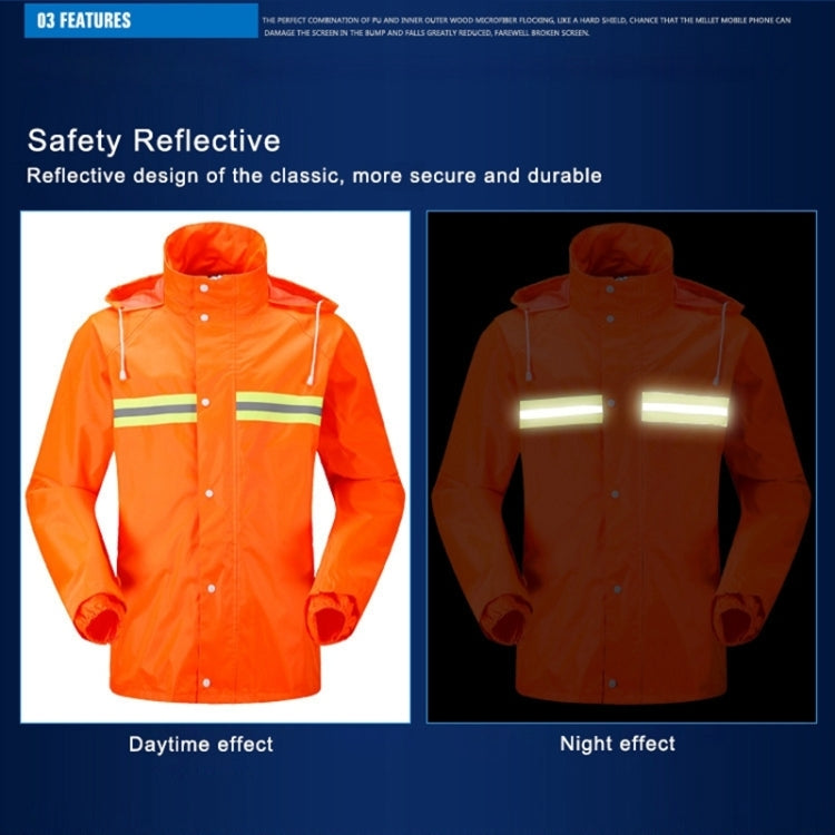 Adult Split Reflective Raincoats Rain Pants Cleaners Waterproof Clothes Labor Insurance Safety Sanitation Suits, Size: L