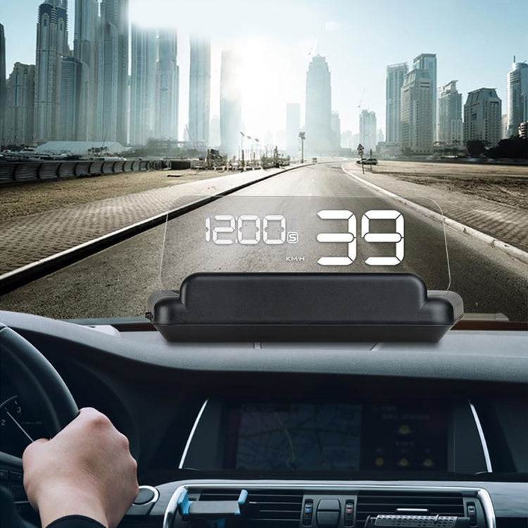 T900 Car GPS HUD Virtual HD Reflection Board Head-up Display, Speed & Driving Distance / Time Display, Over Speed & Voltage & Low Voltage Alarm, Fatigue Driving