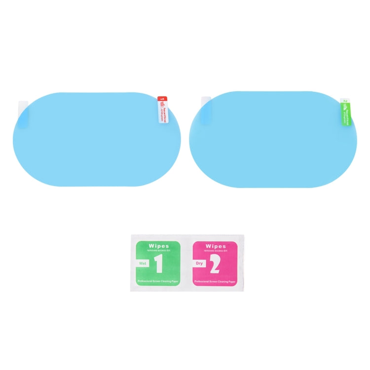 Car Oval PET Rearview Mirror Protective Window Clear Anti-fog Waterproof Rain Shield Film, Size:10x15cm