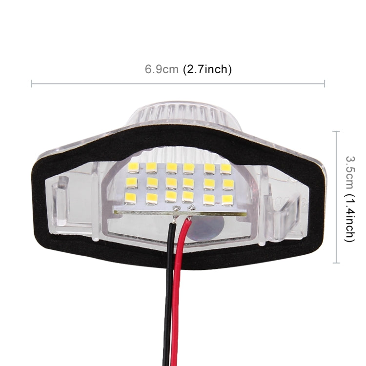 2 PCS DC 12V 2W 120LM 6000K LED License Plate Light 18-SMD 3528 Bulbs Lamps for Honda JAZZ(FIT) 02-17, Odyssay 08-17, Stream 01-05, CR-V 07-17