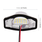 2 PCS DC 12V 2W 120LM 6000K LED License Plate Light 18-SMD 3528 Bulbs Lamps for Honda JAZZ(FIT) 02-17, Odyssay 08-17, Stream 01-05, CR-V 07-17