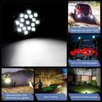 2 PCS 51W 3500LM 6500K White Light 17 LED Waterproof Car Boat Marine Work Lights Spotlight LED Bulbs, 30 Degrees Adjustable, DC 10-30V
