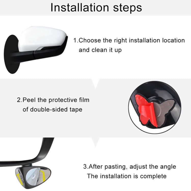 3R-046 360 Degrees Rotatable Right Blind Spot Side Assistant Mirror for Auto Car