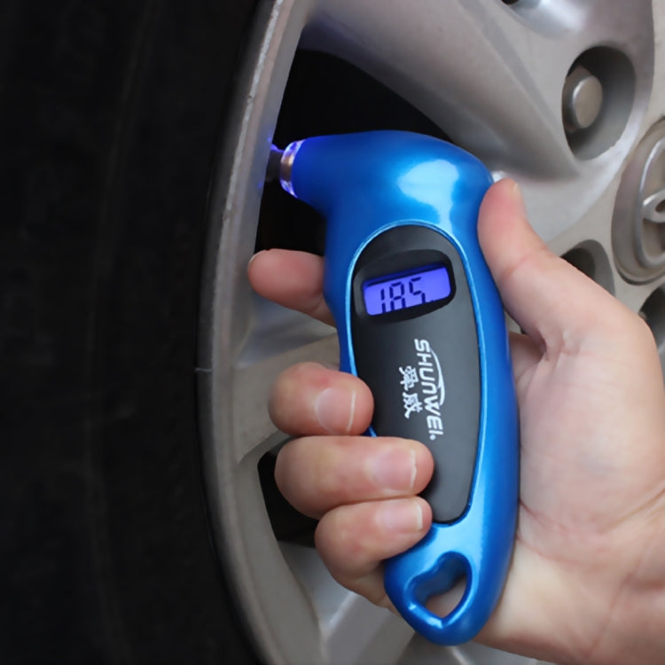 Digital Tire Pressure Gauge 150 PSI 4 Settings for Car Truck Bicycle with Backlit LCD and Non-Slip Grip, SHUNWEI SD-2802