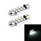 2 PCS 3W 200 LM 6000K 36MM 8 SMD-2835 LEDs Bicuspid Port Decoding Car Dome Lamp LED Reading Light, DC 12V