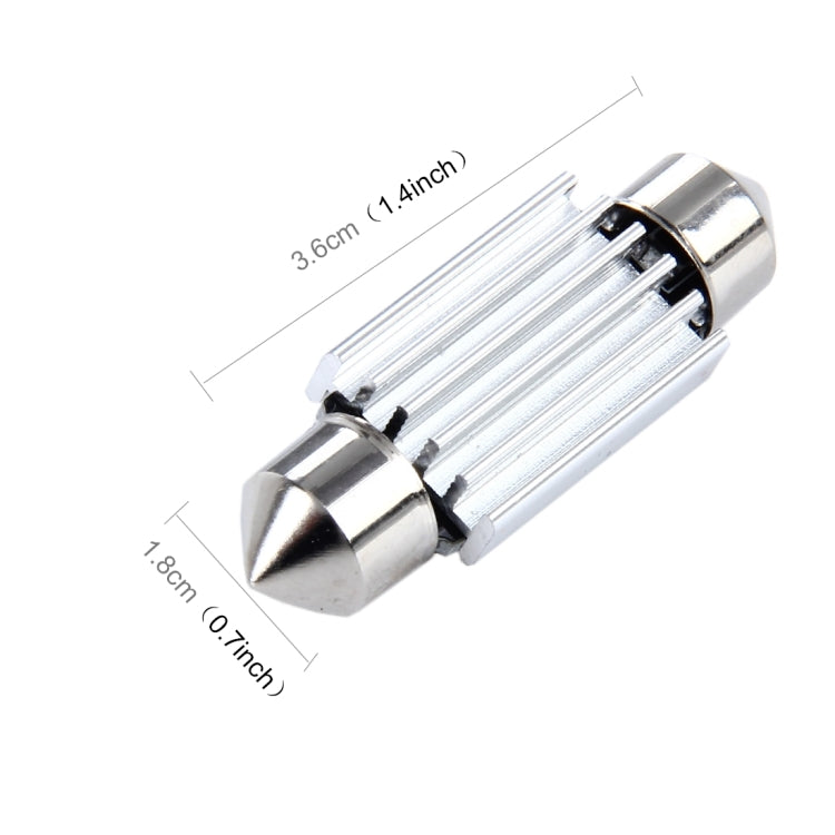 2 PCS 3W 200 LM 6000K 36MM 8 SMD-2835 LEDs Bicuspid Port Decoding Car Dome Lamp LED Reading Light, DC 12V