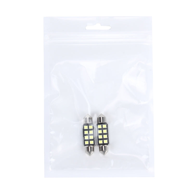 2 PCS 3W 200 LM 6000K 36MM 8 SMD-2835 LEDs Bicuspid Port Decoding Car Dome Lamp LED Reading Light, DC 12V