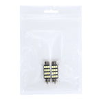 2 PCS 3.5W 250 LM 6000K 39MM 12 SMD-2835 LEDs Bicuspid Port Decoding Car Dome Lamp LED Reading Light, DC 12V