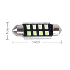 2 PCS DC 12V 2W 36MM 8 SMD-3528 LEDs Bicuspid Port Decoding Car Dome Lamp LED Reading Light