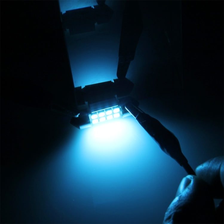 2 PCS DC 12V 2W 36MM 8 SMD-3528 LEDs Bicuspid Port Decoding Car Dome Lamp LED Reading Light