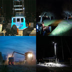 DC 10-30V 18W 2300LM 6500K Waterproof Vehicle Car Boat Marine External Work Lights Emergency Lights 60 Degrees Adjustable Flood Light LED Car Bulbs with 6 Intense CREE LED Lights