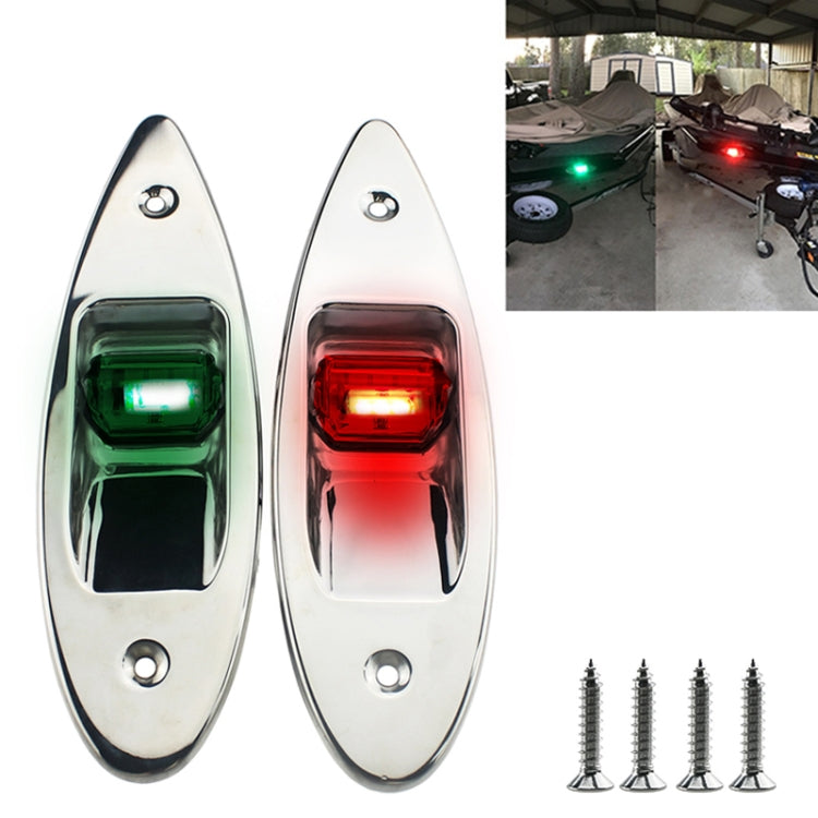 Marine Boat Waterproof Navigational LED Side Bow Tear Drop Lights (Green and Red), D2944 1W 12V