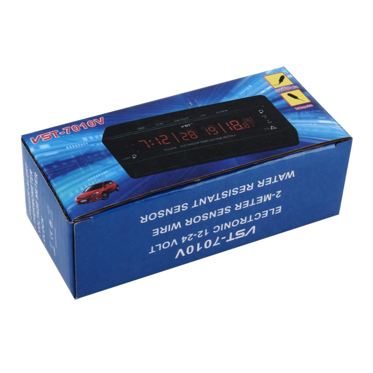 Digital Car Thermometer Voltage Meter Luminous Clock Tester Detector Multi-function Car Digital Clock with Thermometer and Automotive Voltmeter