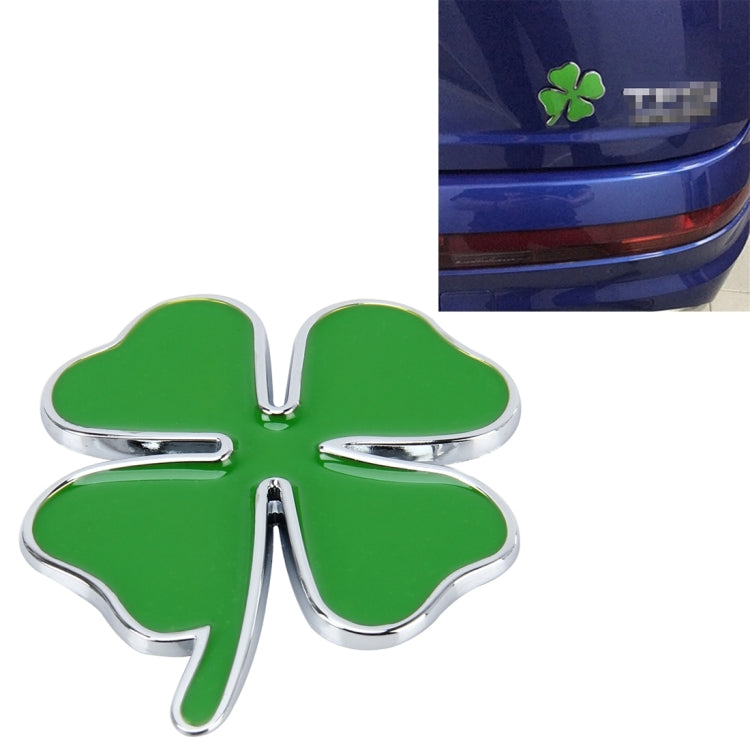 Four Leaf Clover Herb Luck Symbol Badge Emblem Labeling Sticker Styling Car Dashboard Decoration, Size: 7.5*6cm
