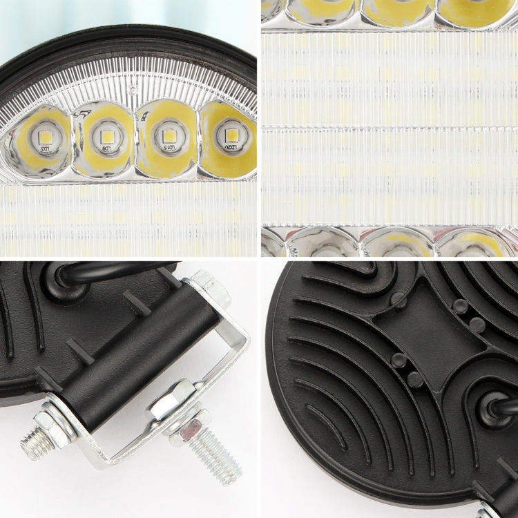 2 PCS 4 inch 15W Spot / Flood Light White Light Round-Shaped Waterproof Car SUV Work Lights Spotlight LED Bulbs, DC 9-30V