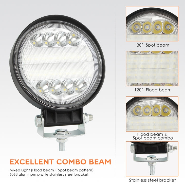 2 PCS 4 inch 15W Spot / Flood Light White Light Round-Shaped Waterproof Car SUV Work Lights Spotlight LED Bulbs, DC 9-30V