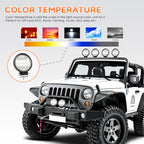 2 PCS 4 inch 15W Spot / Flood Light White Light Round-Shaped Waterproof Car SUV Work Lights Spotlight LED Bulbs, DC 9-30V