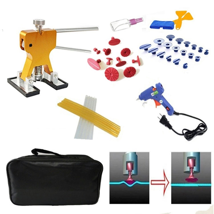Auto Car Metal PDR Dent Lifter-Glue Puller Tab Hail Removal Paintless Car Dent Repair Tools Kit, with 20W Glue Gun, US Plug or EU Plug, 44 in 1