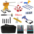 Auto Car Metal PDR Dent Lifter-Glue Puller Tab Hail Removal Paintless Car Dent Repair Tools Kit, with 20W Glue Gun, US Plug or EU Plug, 50 in 1