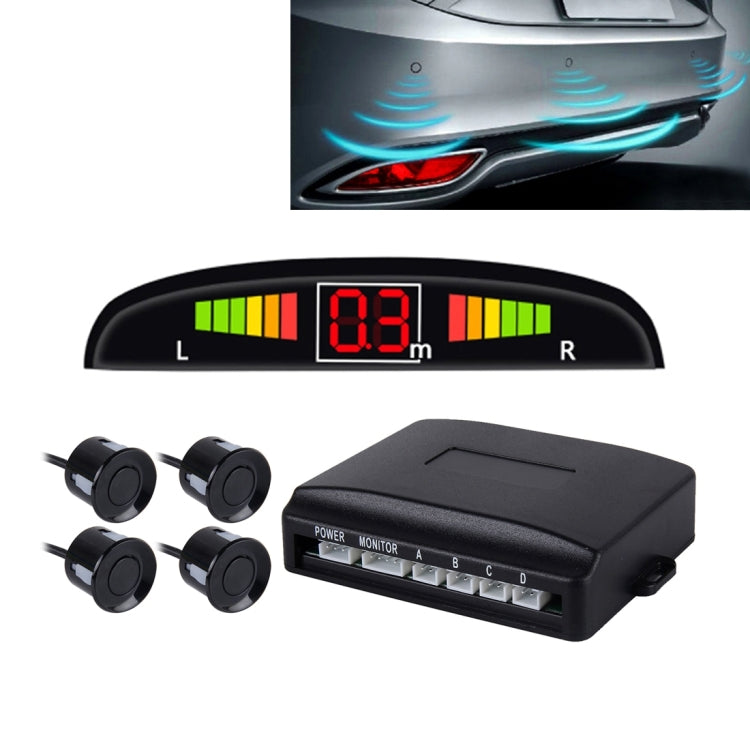 Car Voice Prompt Reverse Backup Radar System - Premium Quality 4 Parking Sensors Car Reverse Backup Radar System with LCD Display