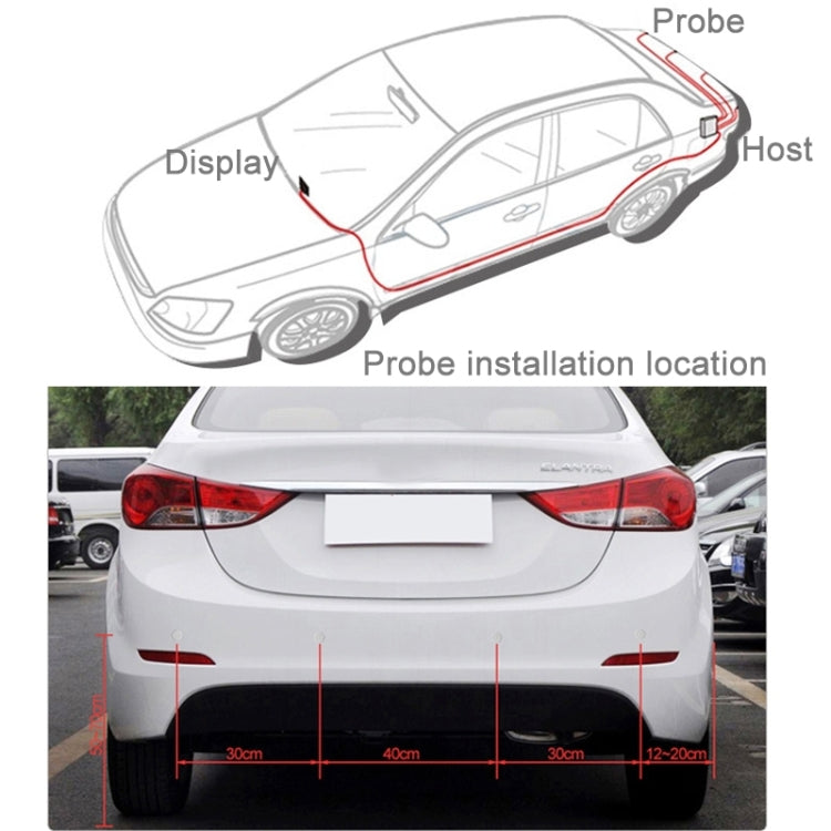 Car Voice Prompt Reverse Backup Radar System - Premium Quality 4 Parking Sensors Car Reverse Backup Radar System with LCD Display