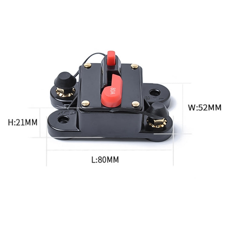 80A DC 12-24V Car Audio Stereo Circuit Breaker Automatic Reset Fuse Holder