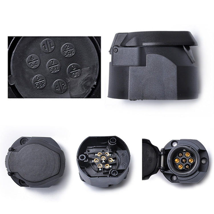 12V 7Pin Car Plug Socket Wiring Connector Adapter Car Plug Socket for Trailer / Truck / Bus, EU Plug